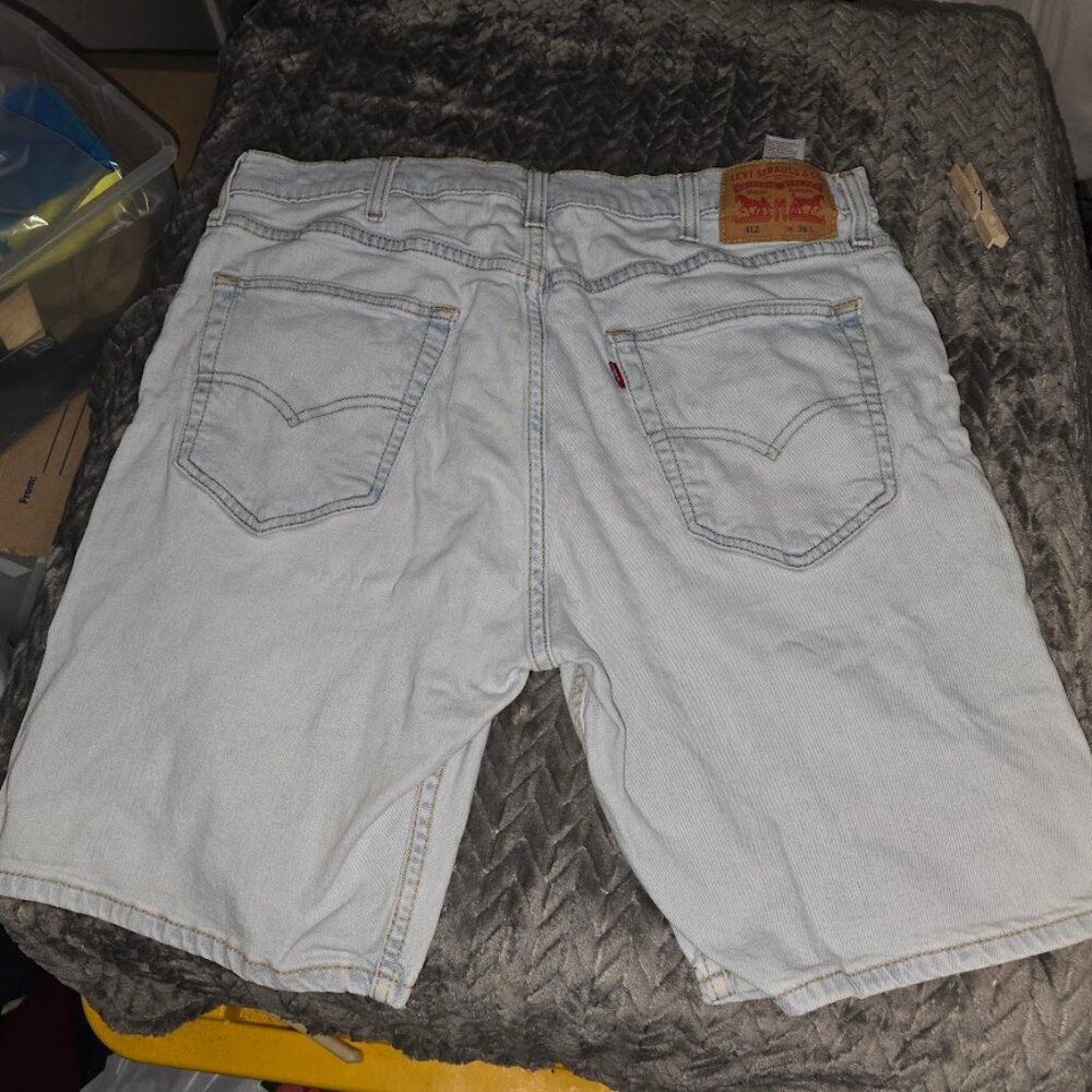 Levis 412 Denim Shorts size 38 - good slightly faded broken in - Good condition